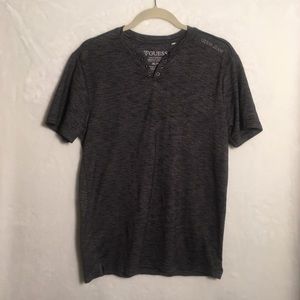 Guess Jeans Gray Heathered Tee with Grommet Detail